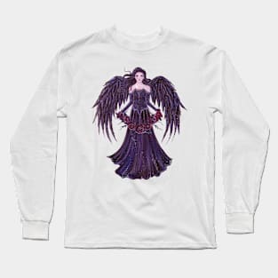 Gothic angel with roses fantasy art by Renee Lavoie Long Sleeve T-Shirt